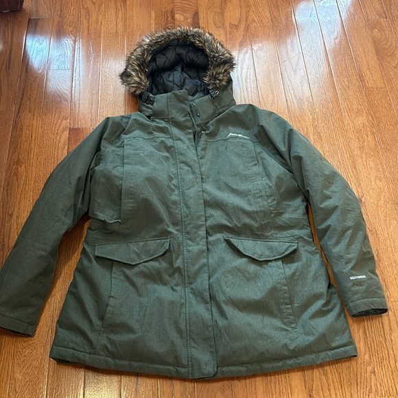 EDDIE BAUER WEATHEREDGE EB650 down WOMEN WINTER JACKET IN OLIVE GREEN SIZE XXL - Picture 12 of 14